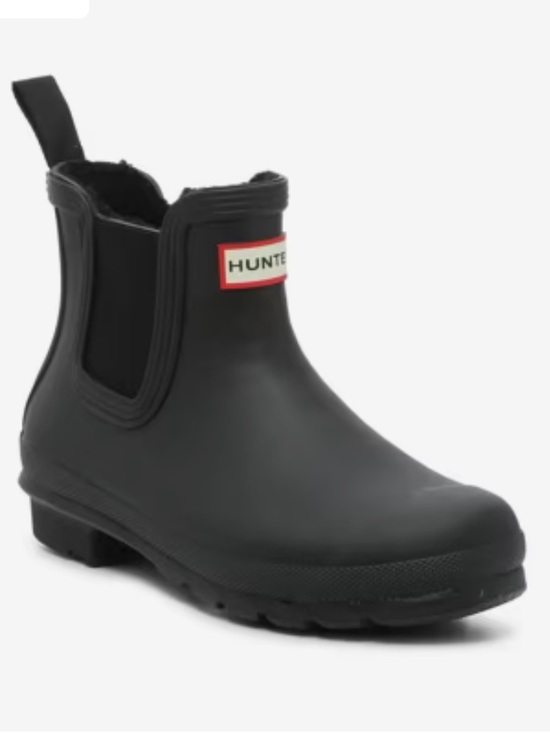Hunter Shoes - NWOT Hunter | Women’s Black Chelsea Ankle Length Rain Boot Pull Tab Size 9